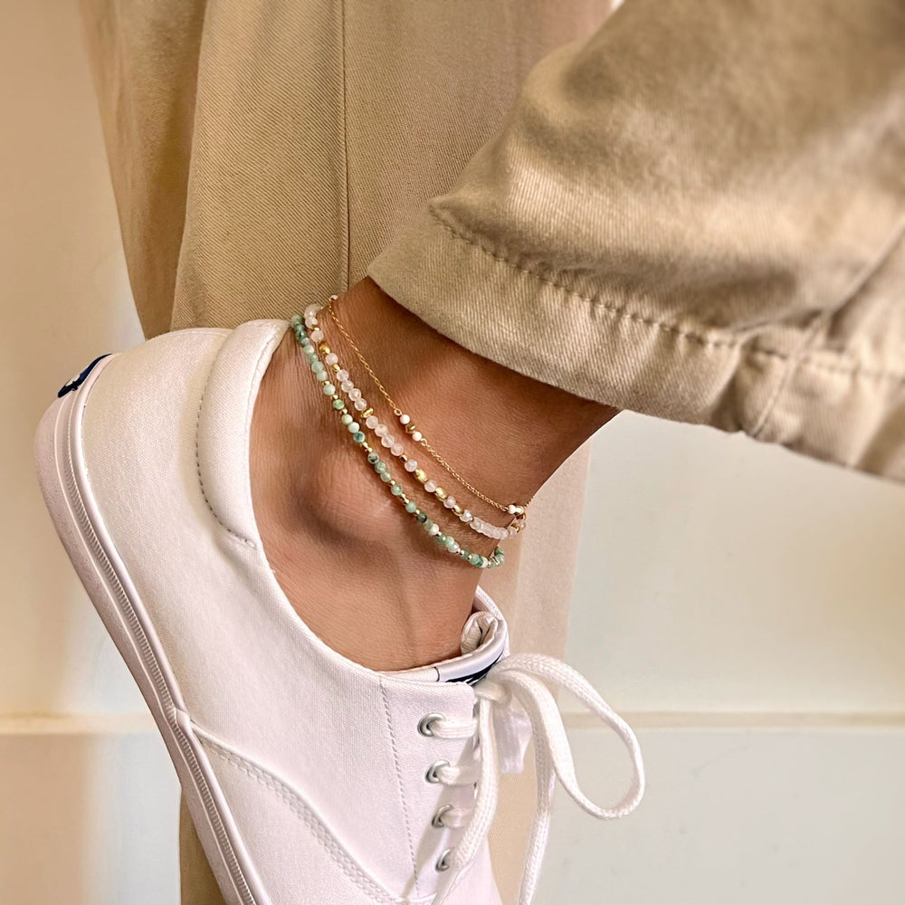 Moonstone Beaded Anklet