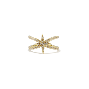 Crystal North Star Cuff Ring