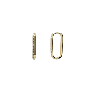 Thin Pave Paperclip Hoops