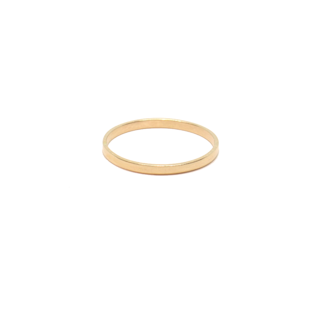 14KT Gold Thin Flat Wedding Band Ring