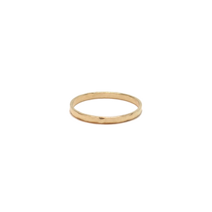 14KT Recycled Gold Thin Hammered Band Ring