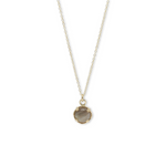 Gold botswana agate round pendant necklace