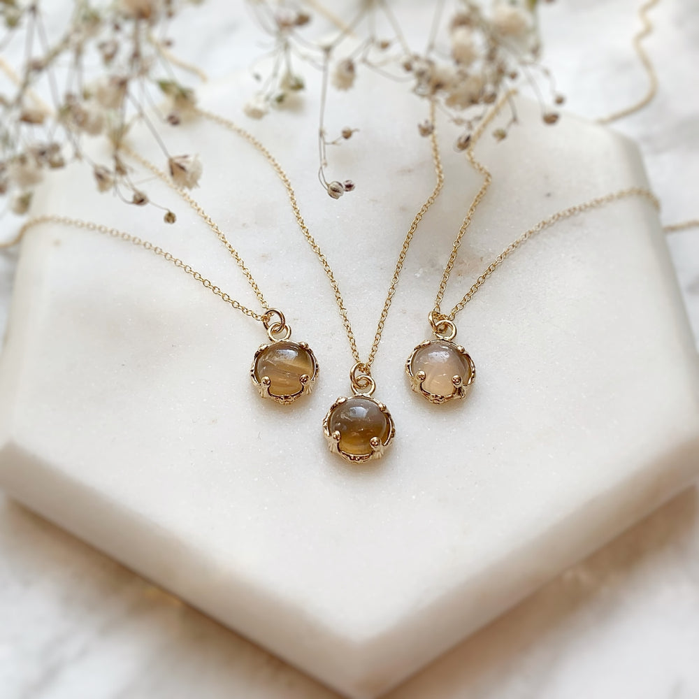 Gold botswana agate round necklaces