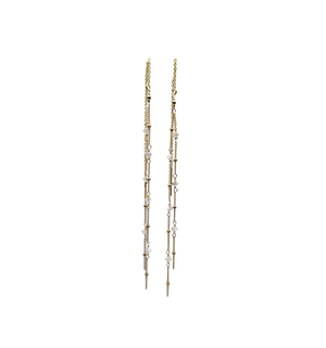 gold filled swarovski crystal threader earrings