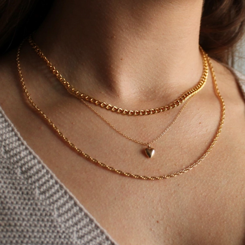 Double Curb Chain Necklace