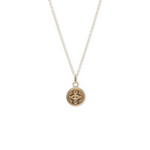 Gold round evil eye pendant necklace