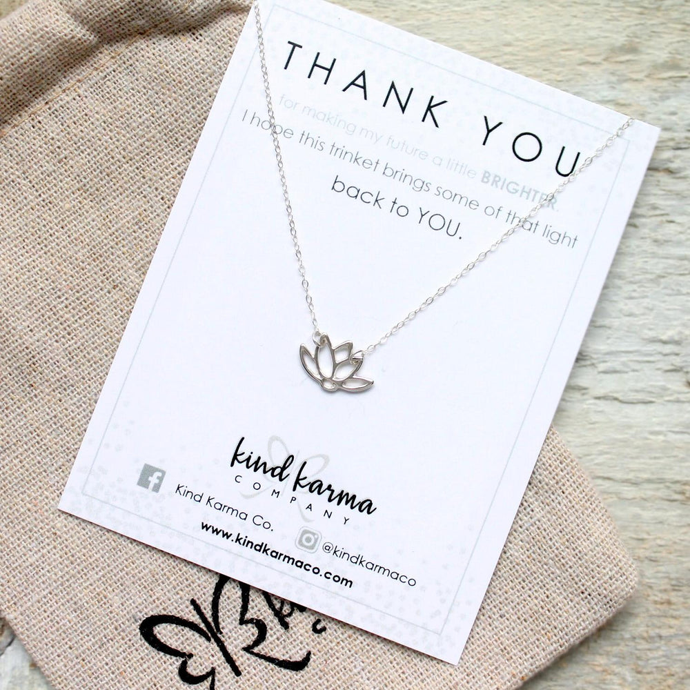 silver lotus necklace