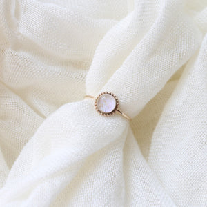 Gold round opal statement ring