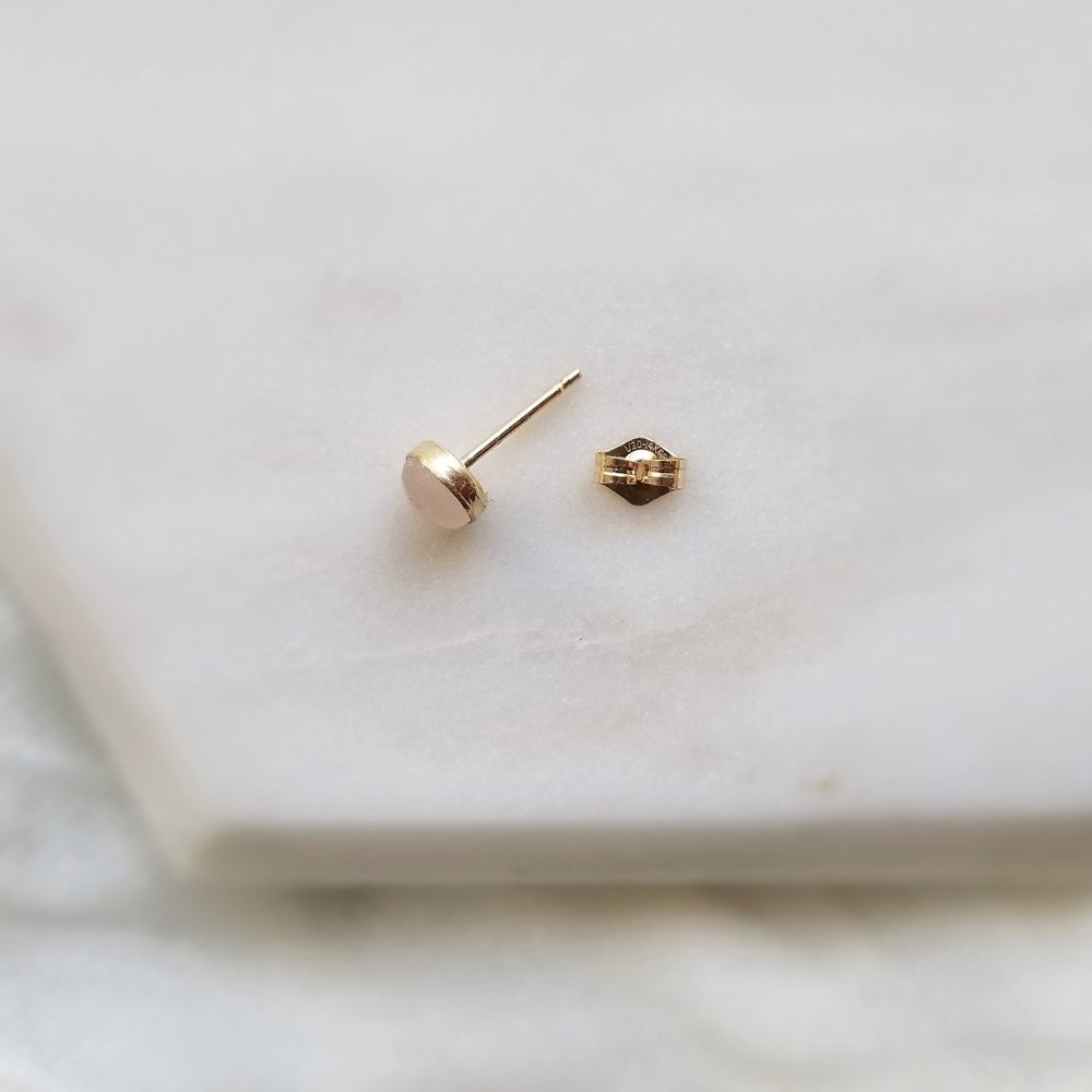 rose quartz studs paired with amazonite and the starfish charmed earrings