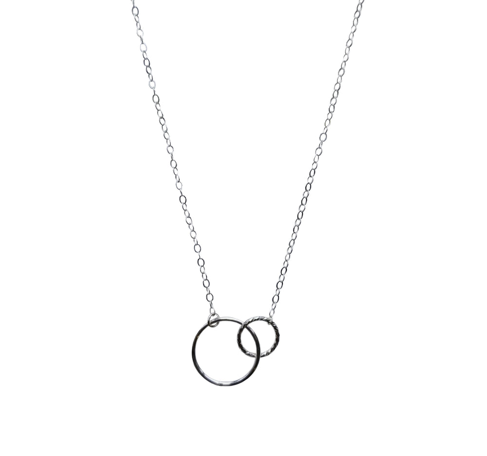 silver circle pendant friendship necklace