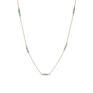 turquoise beaded gold necklace