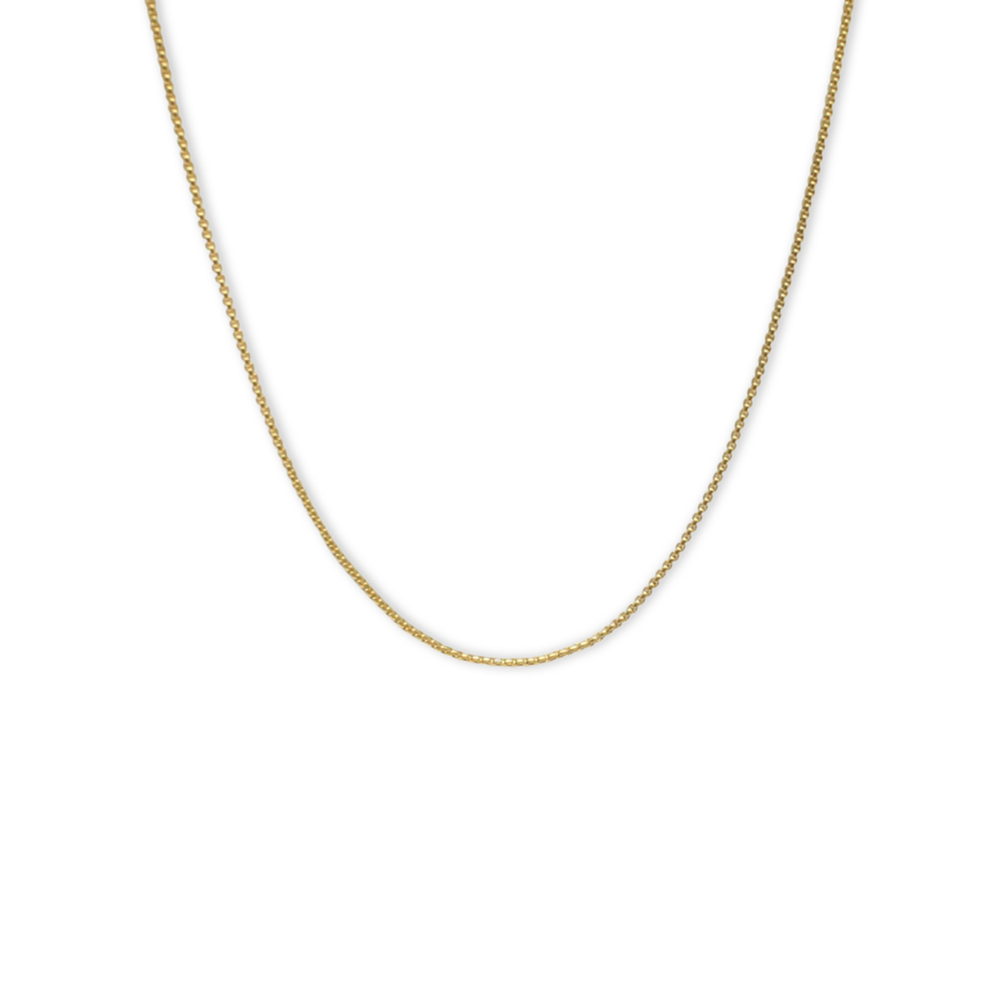 Gold Venetian Round Box Chain Necklace